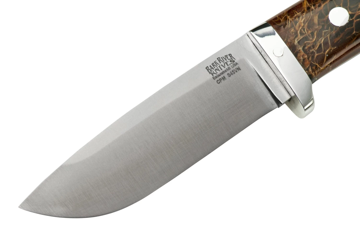 Bark River Classic Drop Point Hunter CPM S45VN Smoke Prickly Pear Natural Liner, Couteau Fixe – Image 3