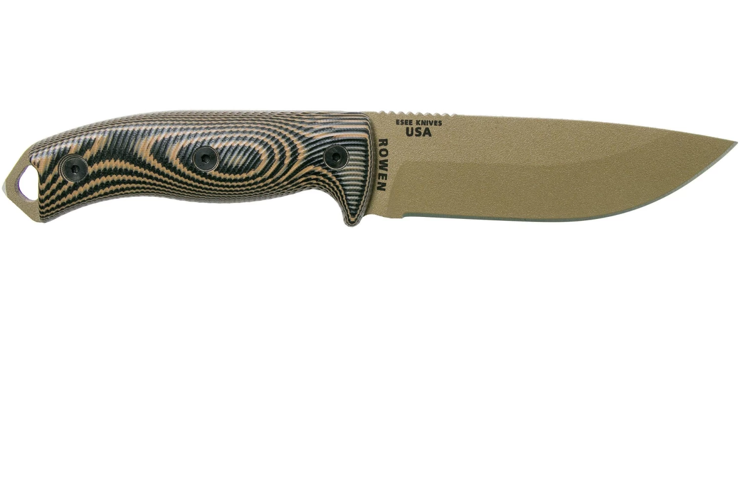 ESEE Model 5 Dark Earth Blade 3D Coyote-Black G10 Couteau De Survie 5PDE-005 étui Kydex + Clip Plat – Image 2