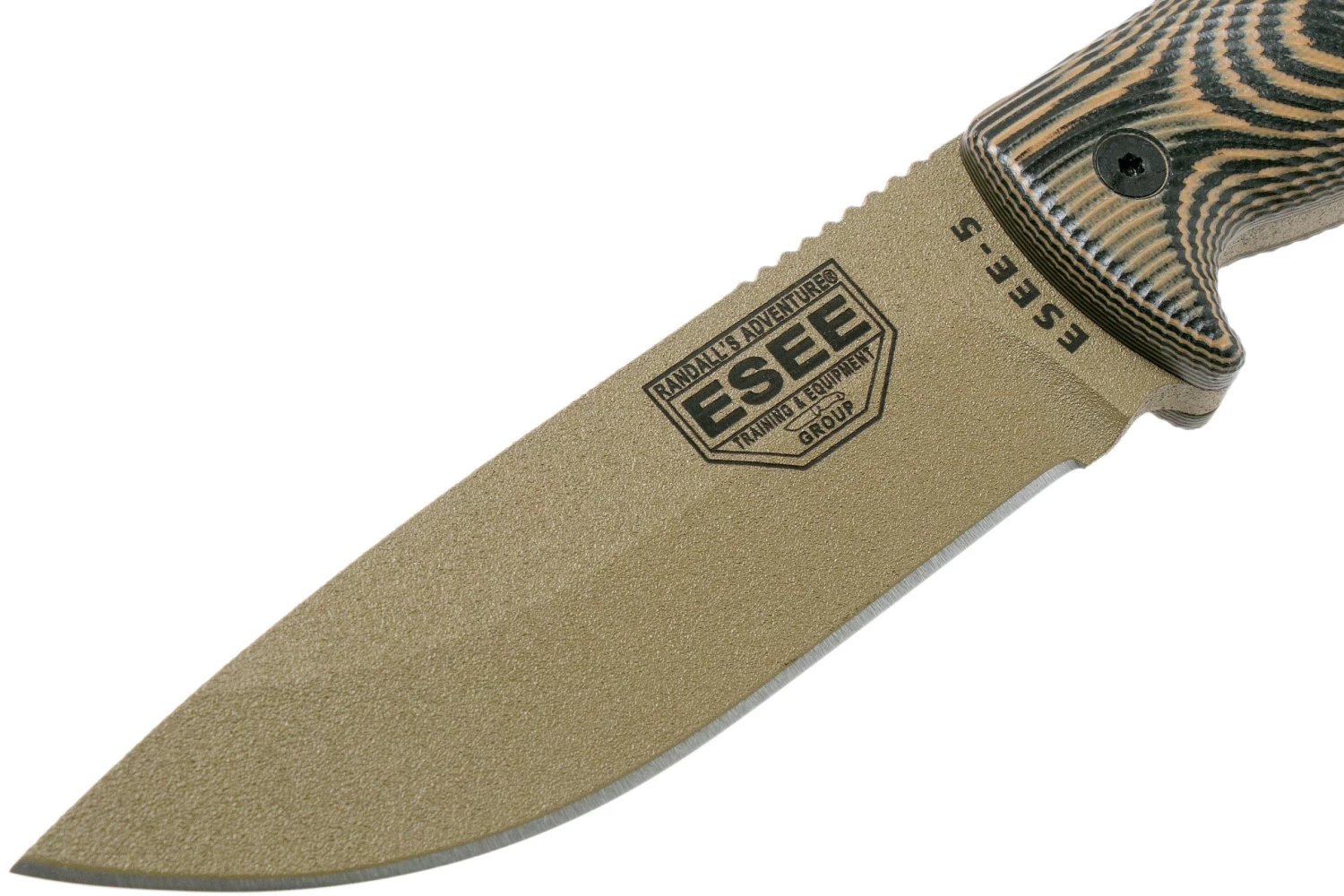 ESEE Model 5 Dark Earth Blade 3D Coyote-Black G10 Couteau De Survie 5PDE-005 étui Kydex + Clip Plat – Image 3