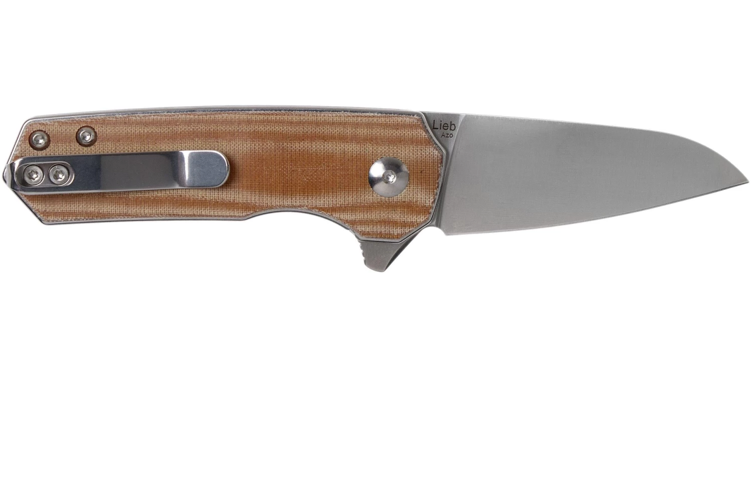 Kizer Lieb V2541N4 Brown Micarta Couteau De Poche, Azo Design – Image 2
