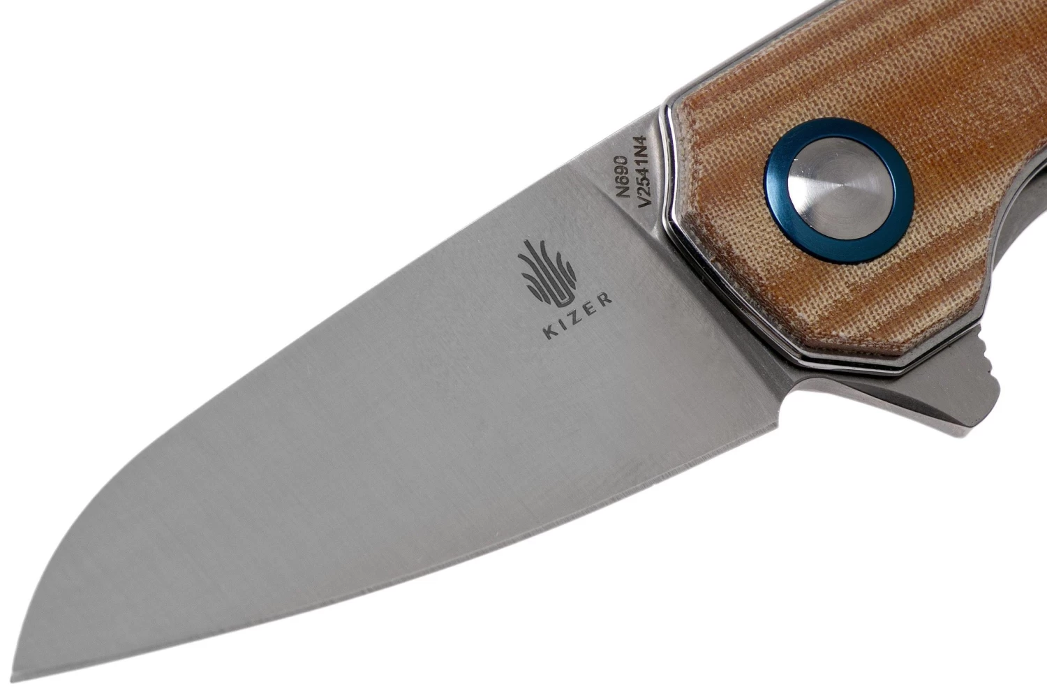 Kizer Lieb V2541N4 Brown Micarta Couteau De Poche, Azo Design – Image 3