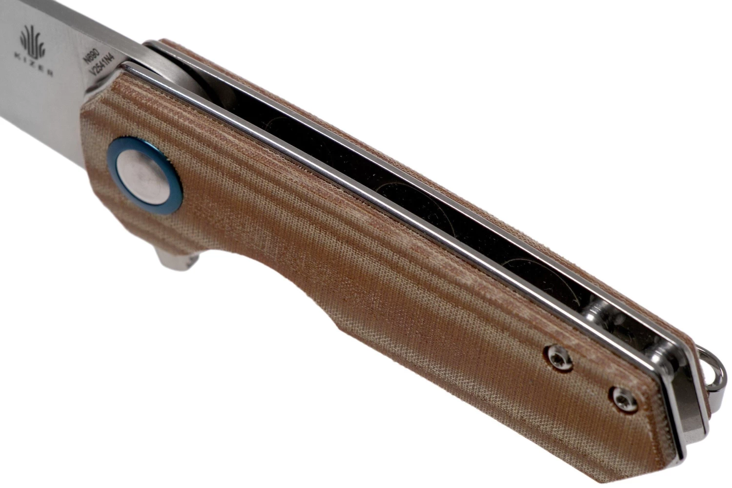 Kizer Lieb V2541N4 Brown Micarta Couteau De Poche, Azo Design – Image 7